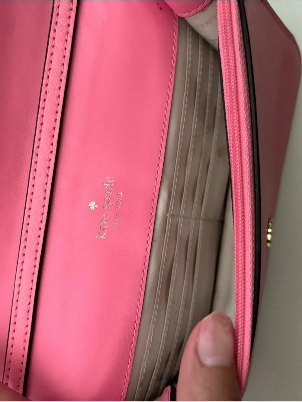 kate spade Pink Saffiano Leather Chain Shoulder Bag